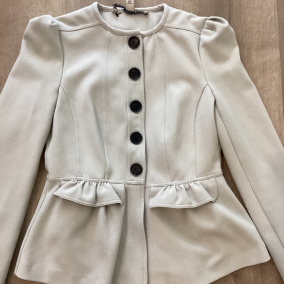 BURBERRY LONDON PEPLUM RUFFLE BLAZER JACKET 40 US 6 - Picture 3 of 10